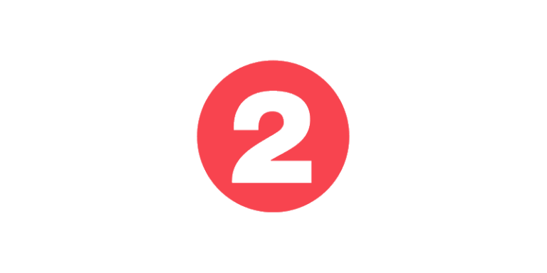 Red circle with the number 2, indicating the first step in the setup process.
