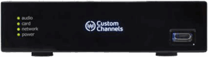 The custom channels compact music player. Designed to stream licensed music for business.
