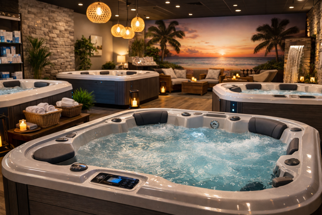 Lifestyle retail showroom designed to create a relaxing shopping experience