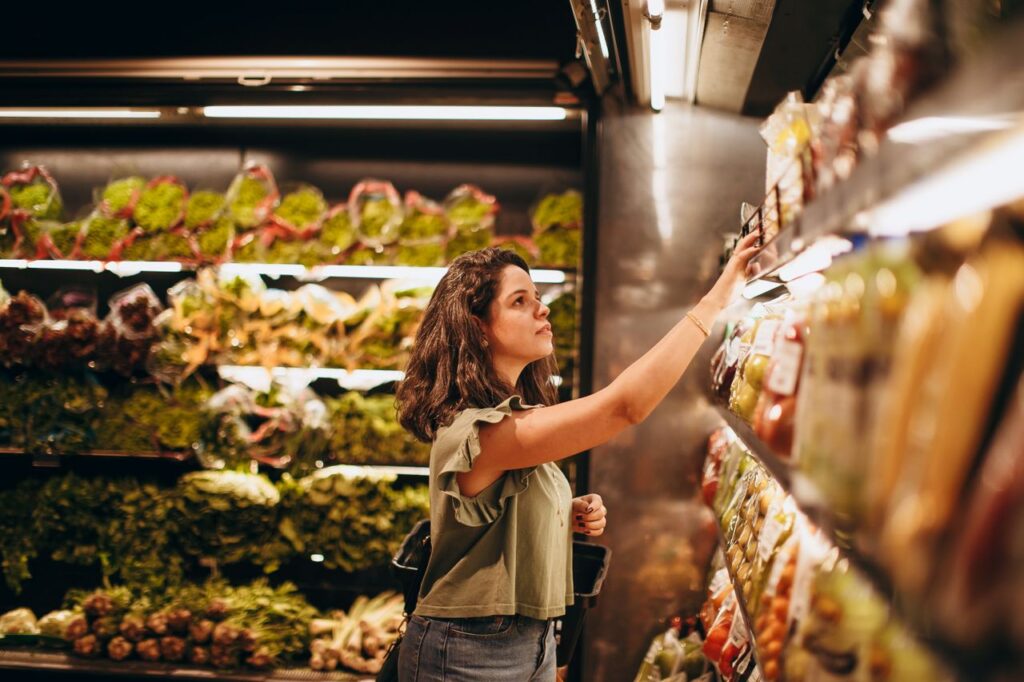 woman shopping at grocery store